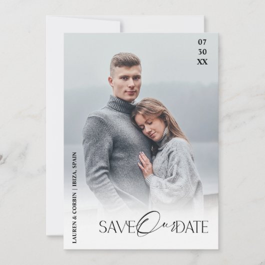 Moderne en eenvoudige foto bespaart onze uitnodigi kaart (Voorkant)