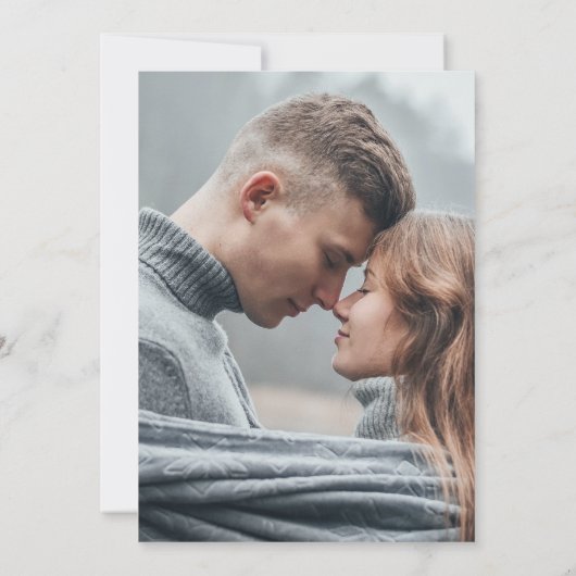 Moderne en eenvoudige foto bespaart onze uitnodigi kaart (Achterkant)