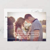 MODERNE EN EENVOUDIGE FOTO BEWAREN DE DATUM BRIEFK AANKONDIGINGSKAART (Voorkant / Achterkant)
