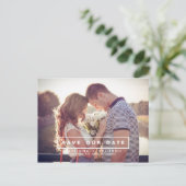 MODERNE EN EENVOUDIGE FOTO BEWAREN DE DATUM BRIEFK AANKONDIGINGSKAART (Staand voorkant)