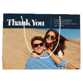 Moderne en eenvoudige foto-bruiloft Dank je Groot Cadeauzakje (Achterkant)