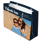 Moderne en eenvoudige foto-bruiloft Dank je Groot Cadeauzakje (Achterkant Gekanteld)