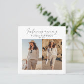 Moderne en eenvoudige foto-inklage begrafenis bedankkaart (Staand voorkant)