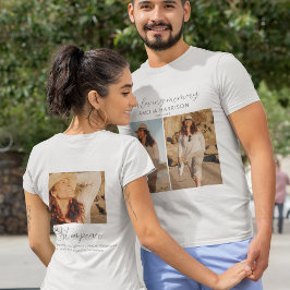 Moderne en eenvoudige foto-inklage begrafenis t-shirt