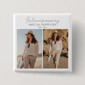 Moderne en eenvoudige foto-inklage begrafenis vierkante button 5,1 cm (Voorkant)