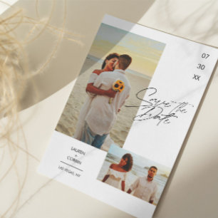 Moderne en Eenvoudige Foto Save The Date Uitnodigi Kaart