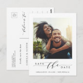 Moderne en eenvoudige foto Sla de datum op Briefkaart (Voorkant / Achterkant)