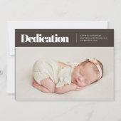 Moderne en eenvoudige foto toewijding uitnodiging (Voorkant)