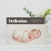 Moderne en eenvoudige foto toewijding uitnodiging (Staand voorkant)