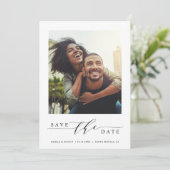 Moderne en eenvoudige foto's besparen de voorlopig save the date (Staand voorkant)