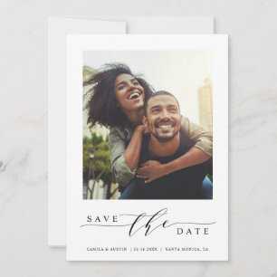 Moderne en eenvoudige foto's besparen de voorlopig save the date