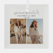 Moderne en eenvoudige foto's met kerstmis glas ornament (Achterkant)