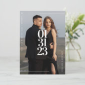 Moderne en eenvoudige foto's opslaan de datumkaart save the date (Staand voorkant)