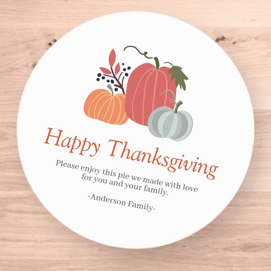 Moderne en eenvoudige herfstpompoenen Thanksgiving Ronde Sticker