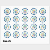Moderne en eenvoudige hoopregenboog ronde sticker (Vel)