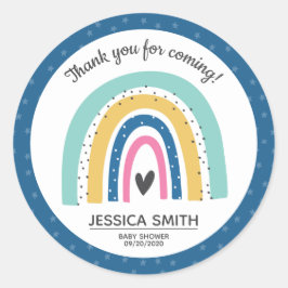 Moderne en eenvoudige hoopregenboog ronde sticker
