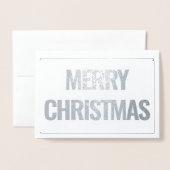 Moderne en eenvoudige kerstfoto zilver folie kaarten (Voorkant met envelop)