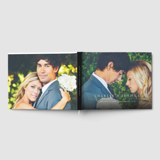 Moderne en eenvoudige lijn foto bruiloft gastenboe gastenboek (Volledig)