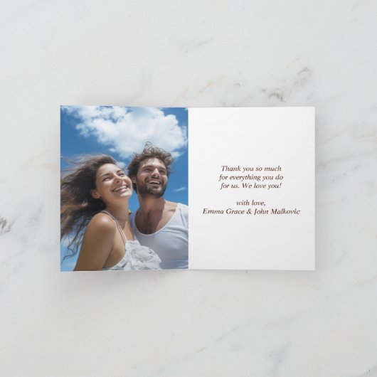 Moderne en eenvoudige Moederdag Bedankkaart (Binnen)