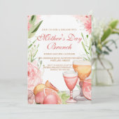 Moderne en eenvoudige Moederdag Brunch uitnodiging (Staand voorkant)