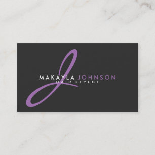 Moderne en eenvoudige Paarse monogram Professional Visitekaartje