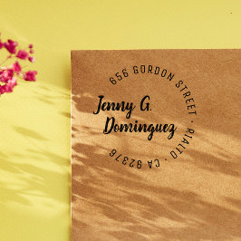 Moderne en eenvoudige rondetafelservice voor hands rubberstempel