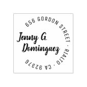 Moderne en eenvoudige rondetafelservice voor hands rubberstempel (Afrduk)