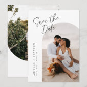 Moderne en Eenvoudige Save The Date Kaart (Voorkant / Achterkant)