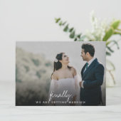 Moderne en eenvoudige, tot slot kalligrafie save the date (Staand voorkant)