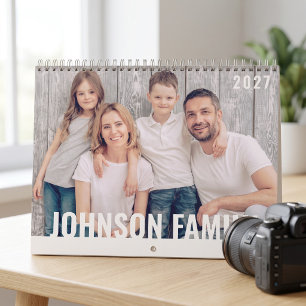 Moderne en Eenvoudige Typografie Aangepaste Famili Kalender