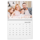 Moderne en eenvoudige Typografie Aangepaste foto's Kalender (Jan 2026)