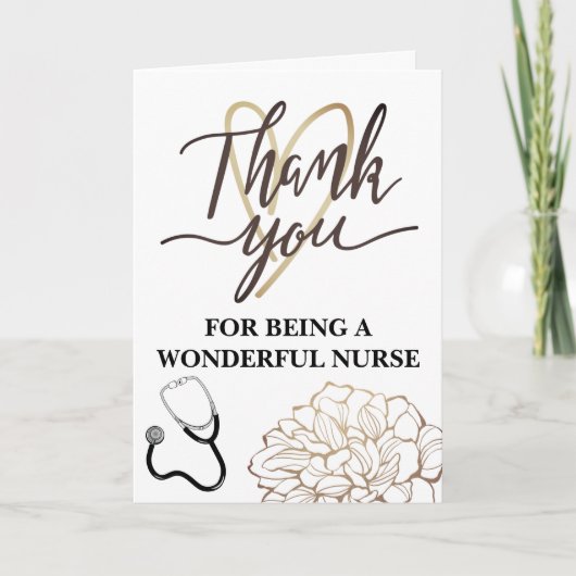 Moderne en eenvoudige verpleegkunde bedankkaart (Voorkant)