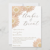 Moderne en eenvoudige Zonnebloem bruiloft uitnodig Kaart (Voorkant)