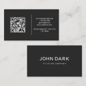Moderne en eenvoudige zwarte QR-code Visitekaartje (Voorkant / Achterkant)