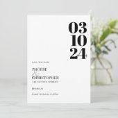 Moderne en eigentijdse datum foto bruiloft kaart (Staand voorkant)