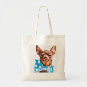 Moderne en elegante aangepaste foto van Pet Dog Ca Tote Bag