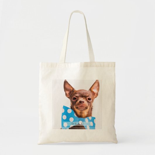 Moderne en elegante aangepaste foto van Pet Dog Ca Tote Bag (Voorkant)