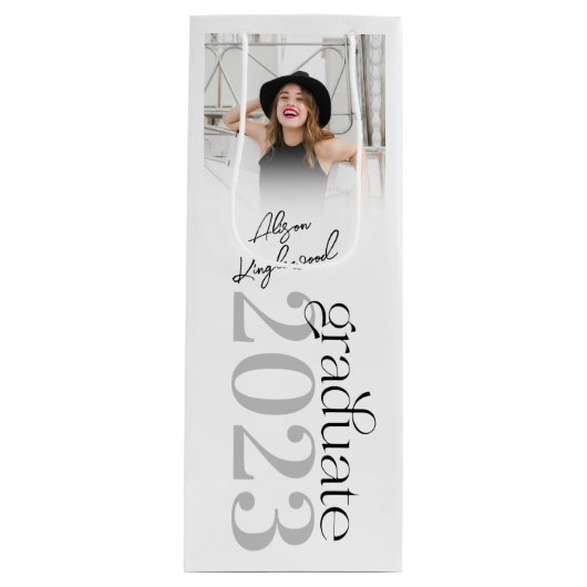 Moderne en elegante Afstuderen Gift Wijn Cadeautas (Voorkant)