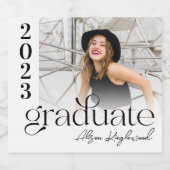 Moderne en Elegante Afstuderen Sparkling Wijnetiket (Enkel label)