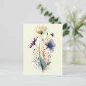 Moderne en Elegante Aquarel Wildflower Briefkaart (Staand voorkant)