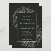 Moderne en Elegante Bloemen Boquet Uitnodiging (Voorkant / Achterkant)