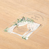 Moderne en elegante boho bruiloft acryl uitnodigingen (Laagn)