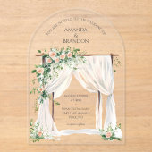 Moderne en elegante boho bruiloft acryl uitnodigingen (Voorkant)