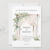 Moderne en elegante boho bruiloft uitnodiging (Voorkant)