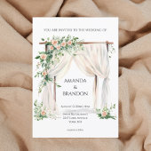 Moderne en elegante boho bruiloft uitnodiging