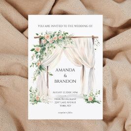 Moderne en elegante boho bruiloft uitnodiging