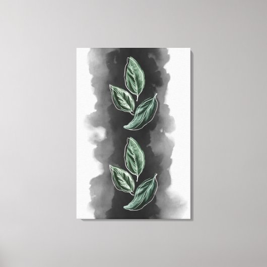 Moderne en elegante botanische groen bladeren canvas afdruk (Voorkant)