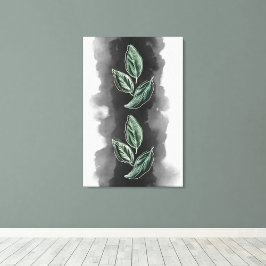 Moderne en elegante botanische groen bladeren canvas afdruk