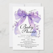 Moderne en elegante Bow Baby Shower Kaart (Voorkant)