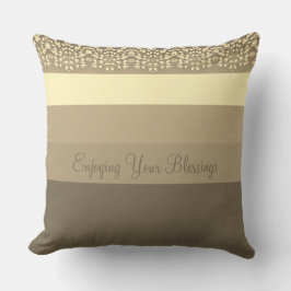 Moderne en elegante crème en taupe patroon kussen